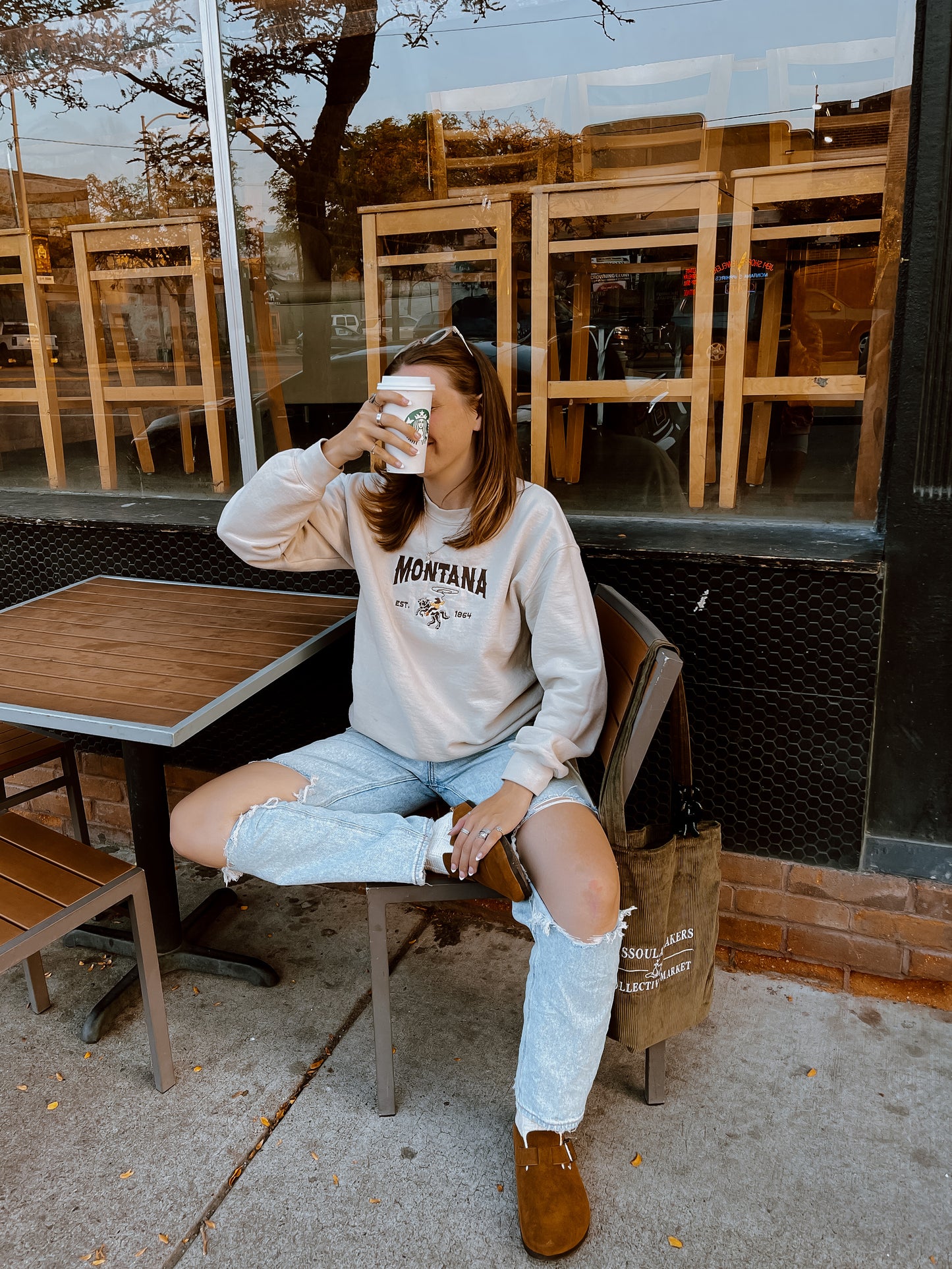 Montana Cowboy Embroidered Crewneck