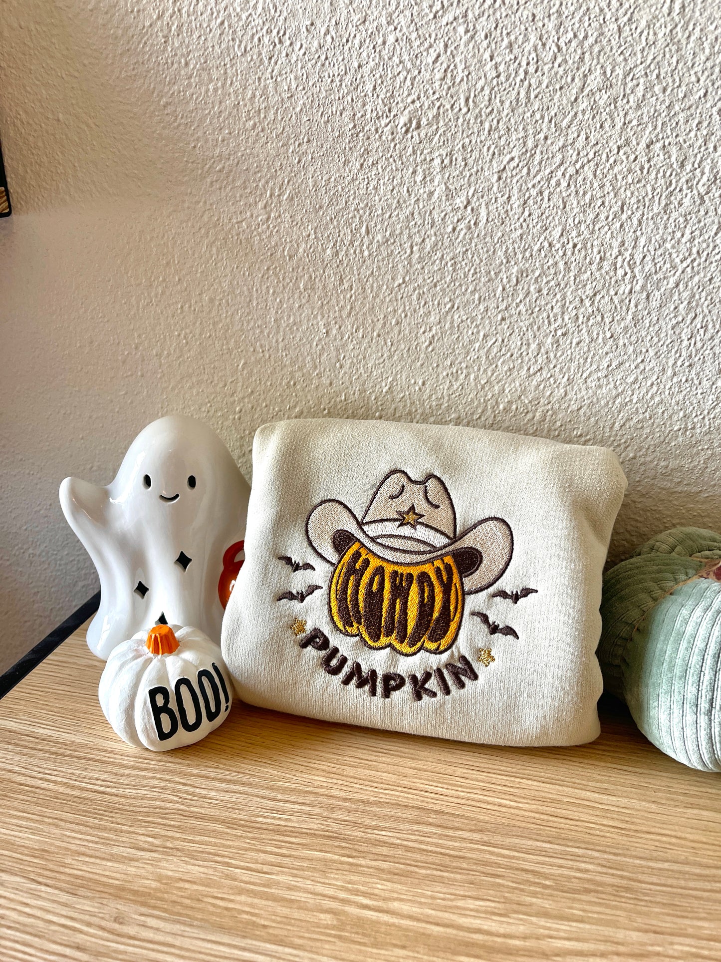 Howdy Pumpkin Embroidered Crewneck