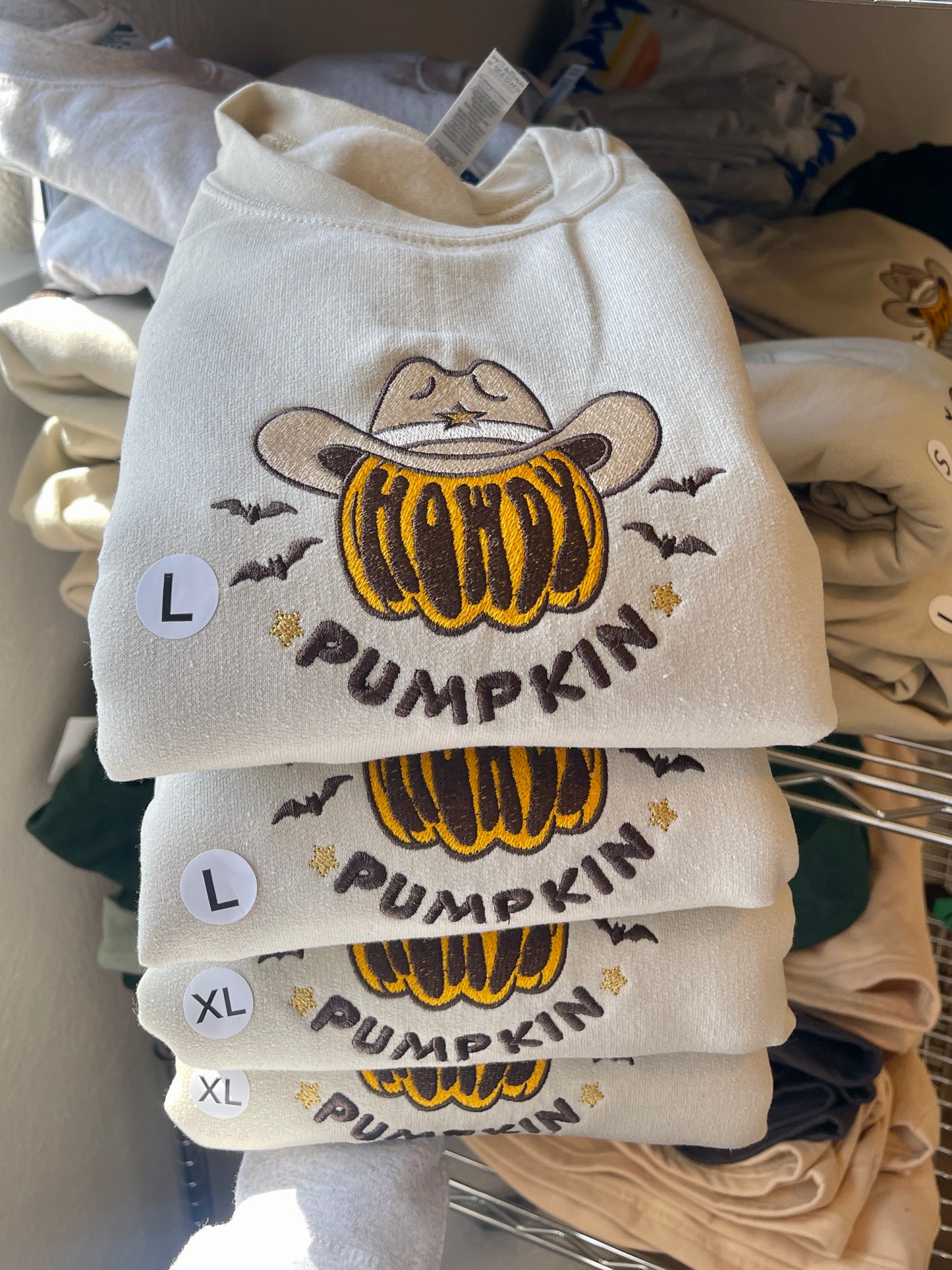 Howdy Pumpkin Embroidered Crewneck