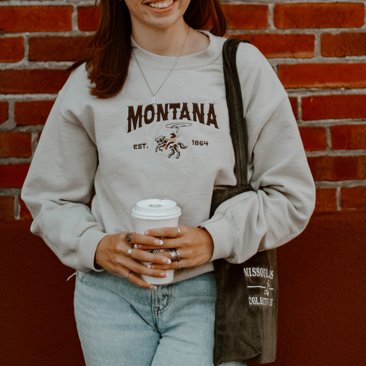 Montana Cowboy Embroidered Crewneck