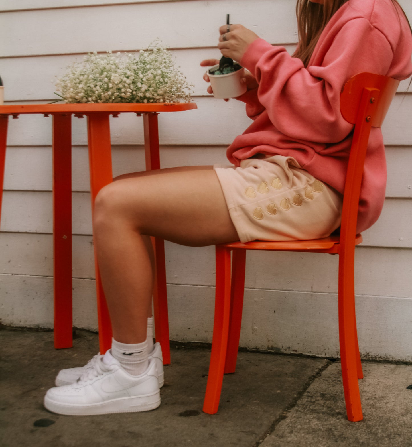 Heart Embroidered Shorts