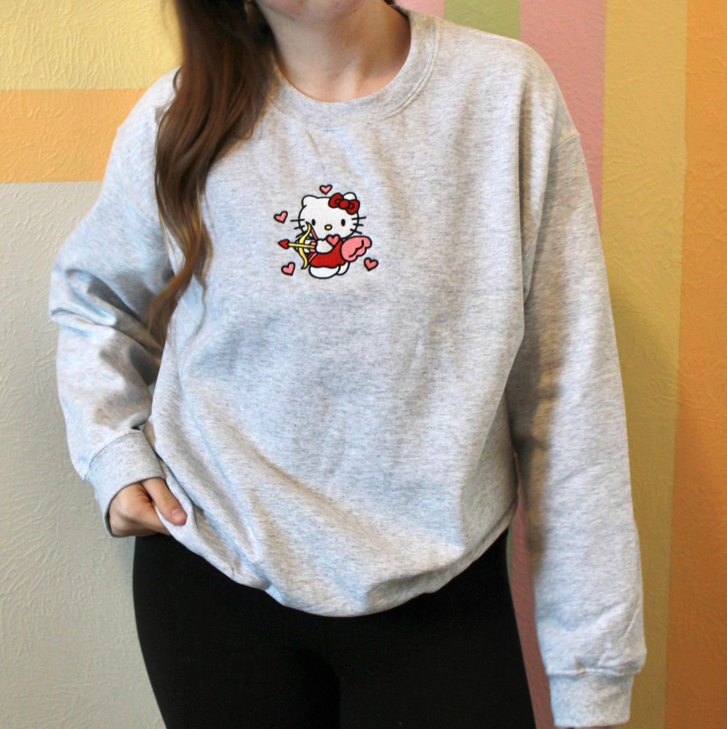 Hello Kitty Valentine Embroidered Crewneck