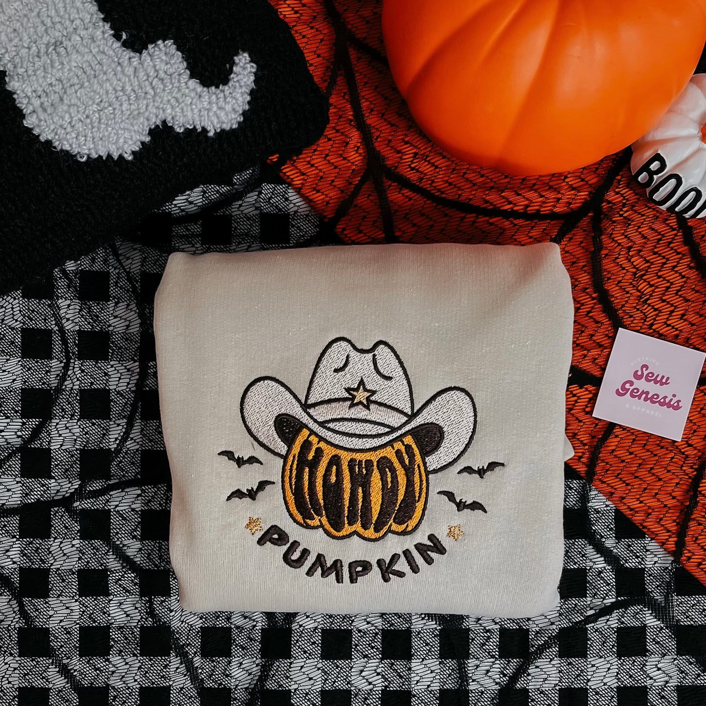 Howdy Pumpkin Embroidered Crewneck