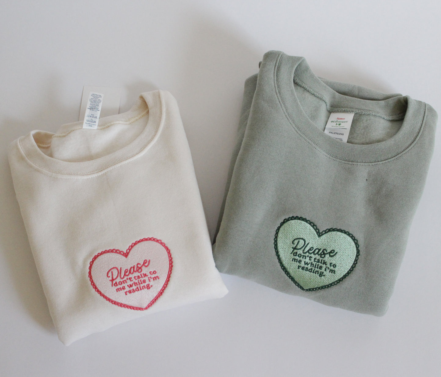 "Don't talk to me while i'm reading" Embroidered Crewneck