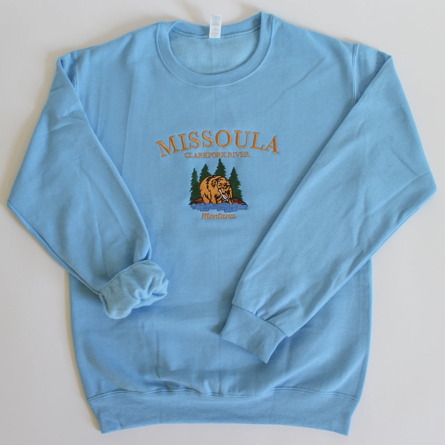"Clark Fork River, Missoula" Embroidered Crewneck
