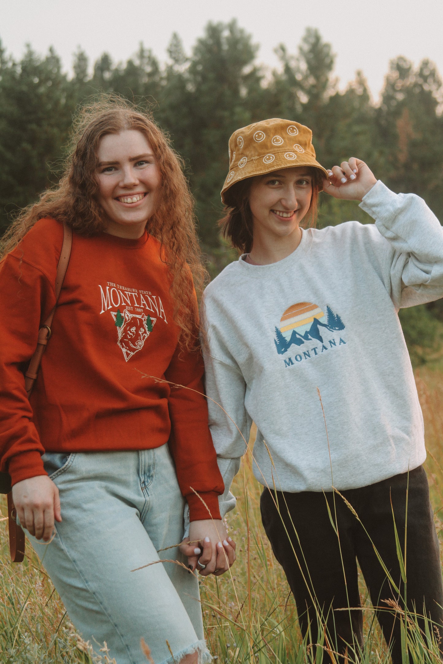 "Montana Sunset" Embroidered Crewneck