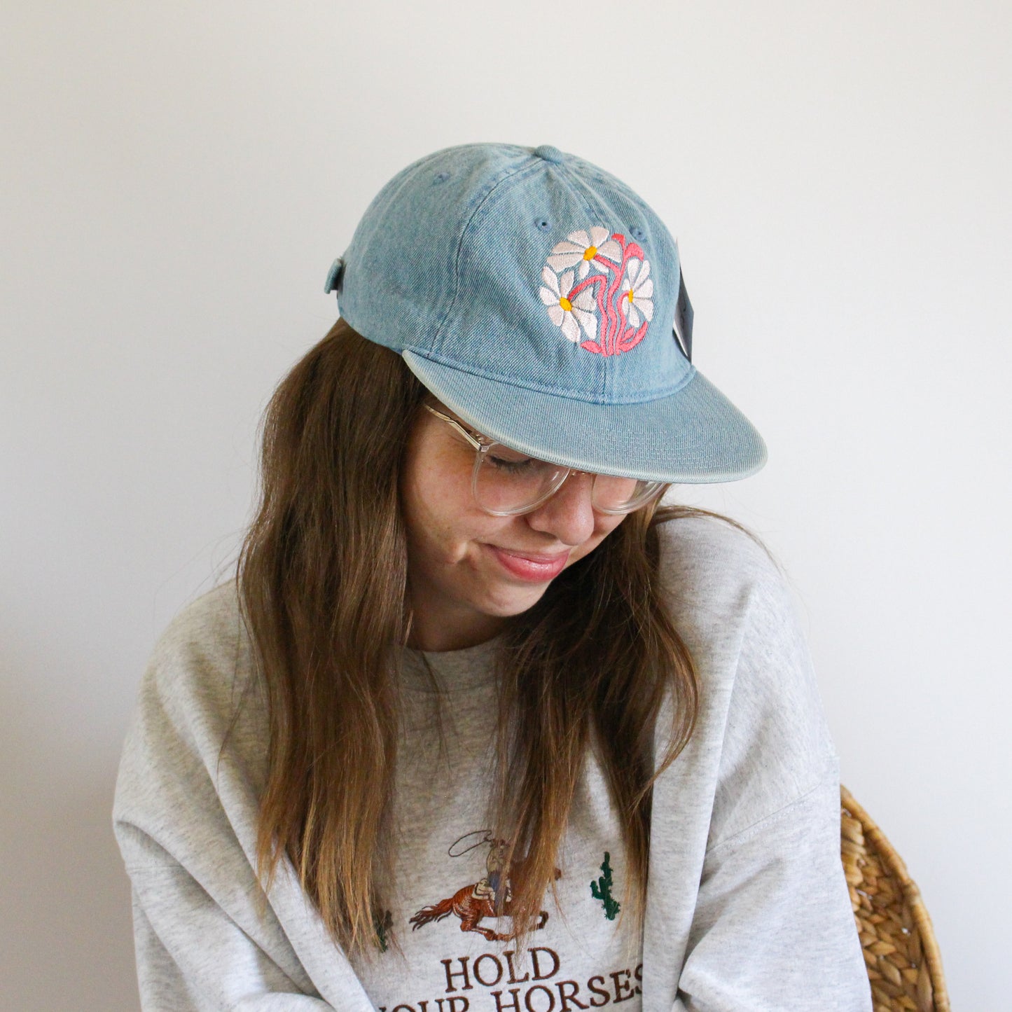 Groovy Flower Denim Hat