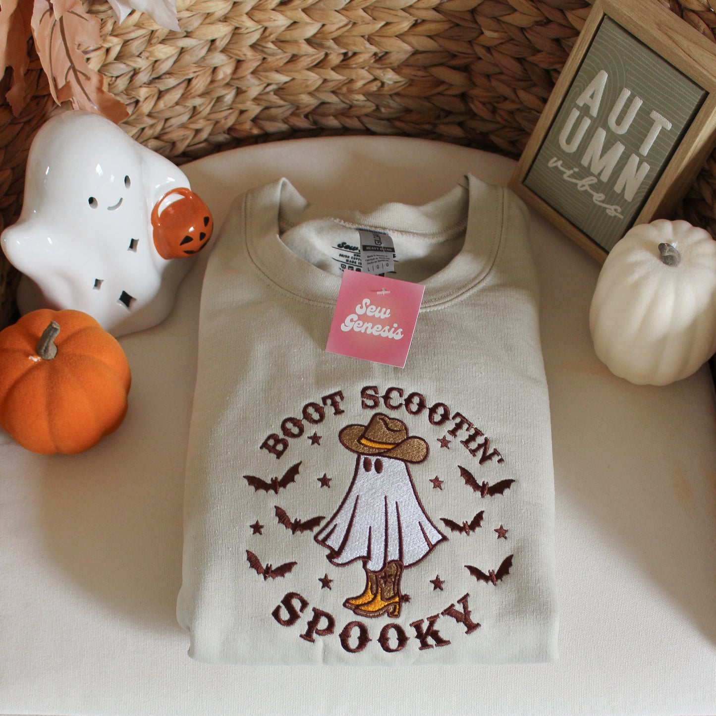Boot Scootin’ Spooky Embroidered Crewneck