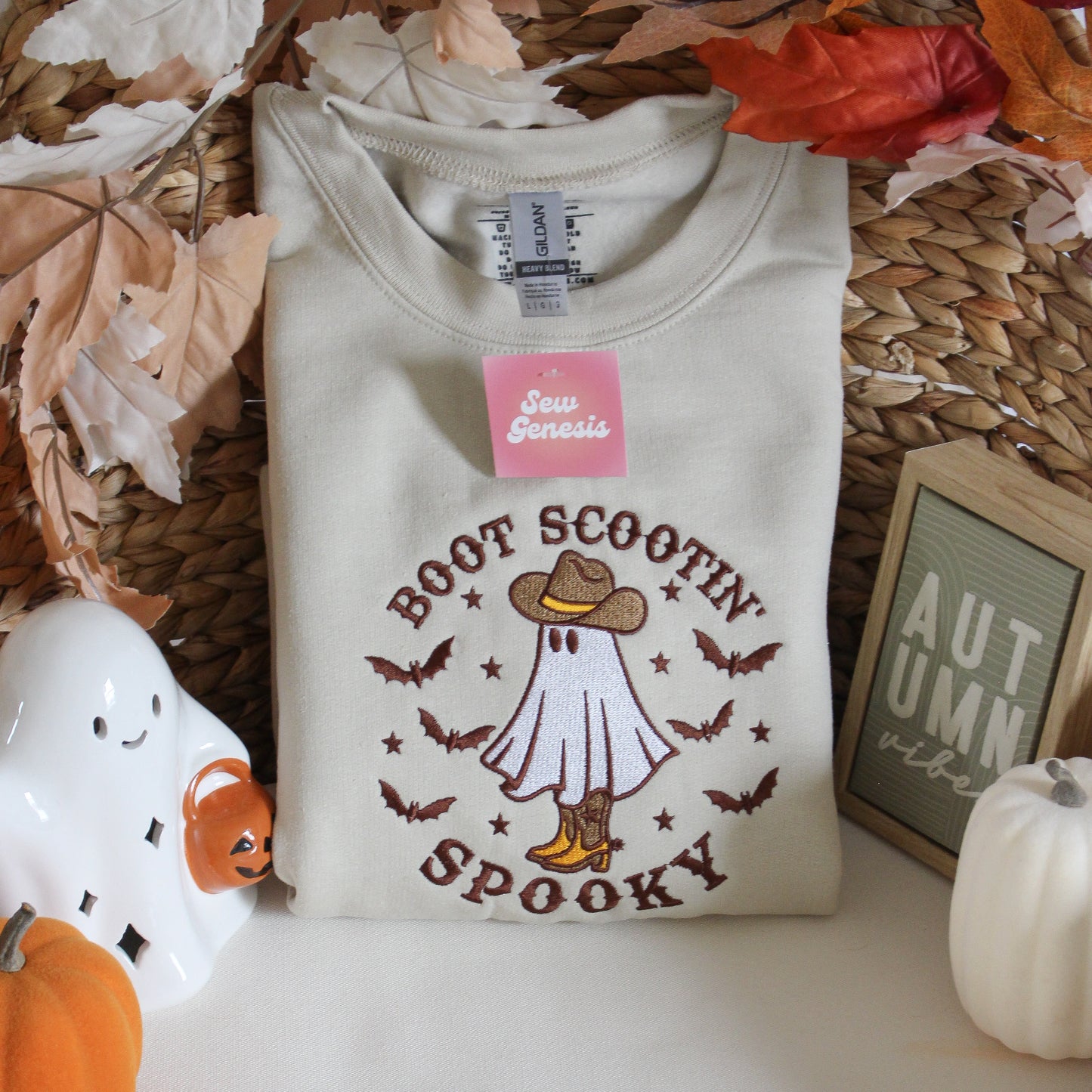 Boot Scootin’ Spooky Embroidered Crewneck