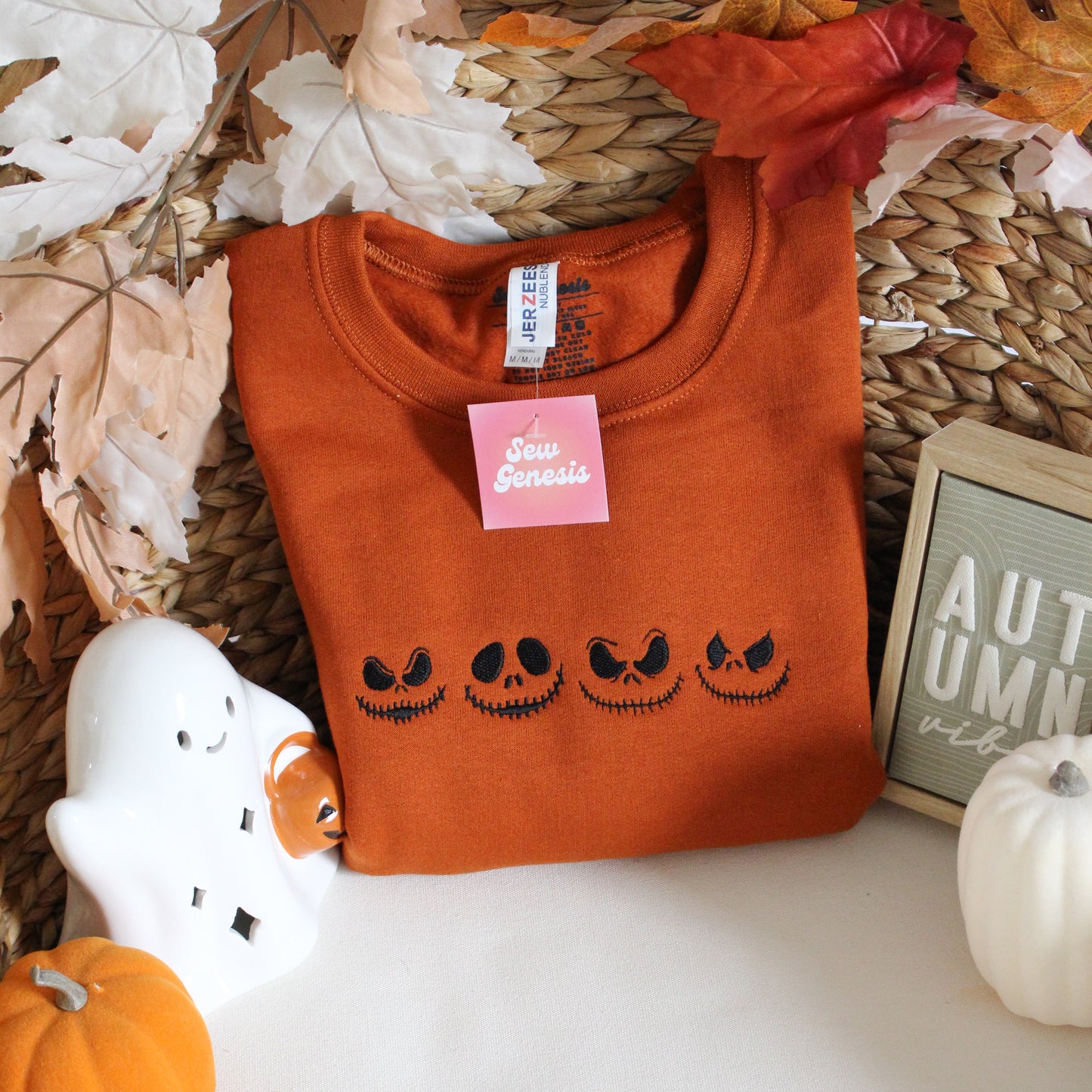 Jack's Faces Embroidered Crewneck