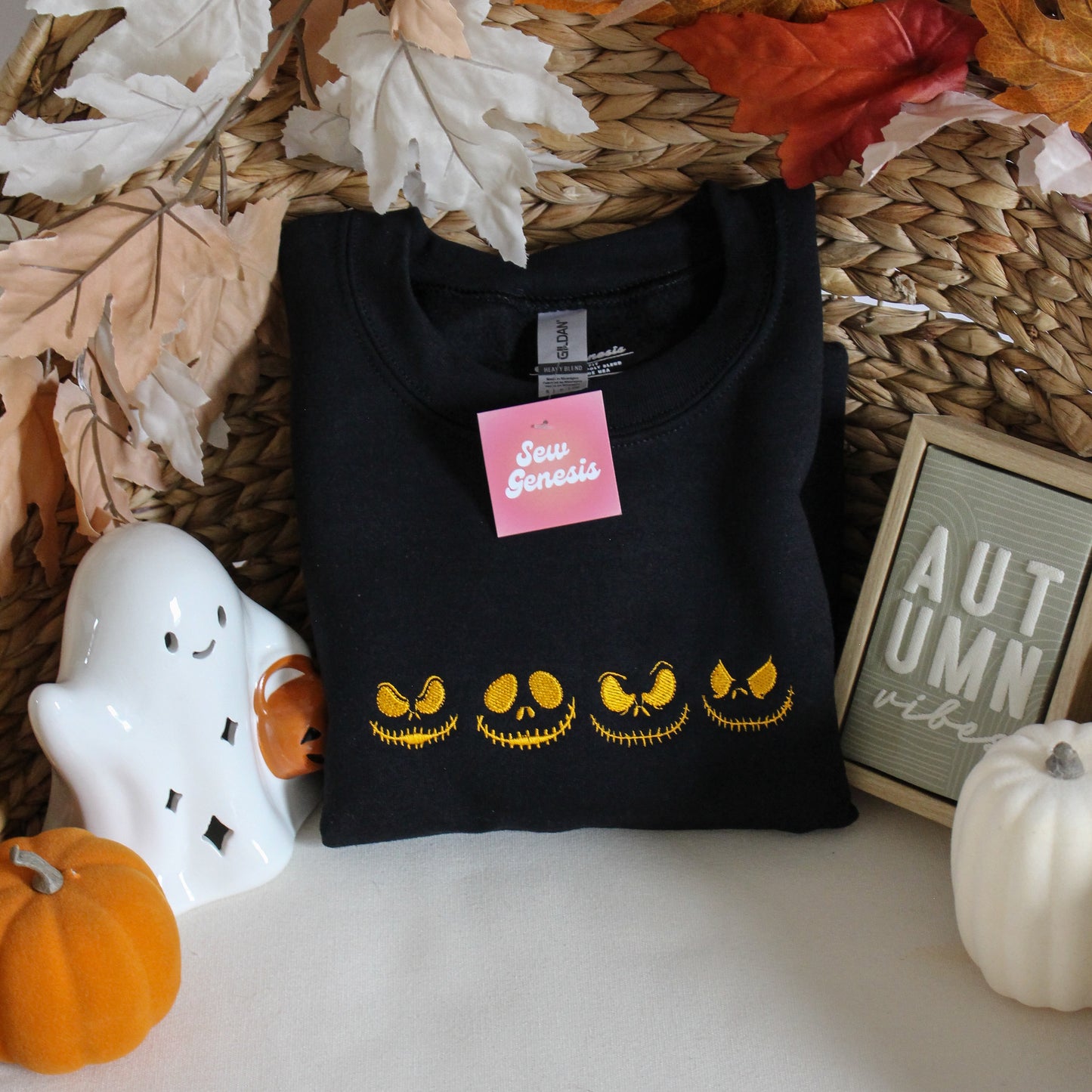 Jack's Faces Embroidered Crewneck