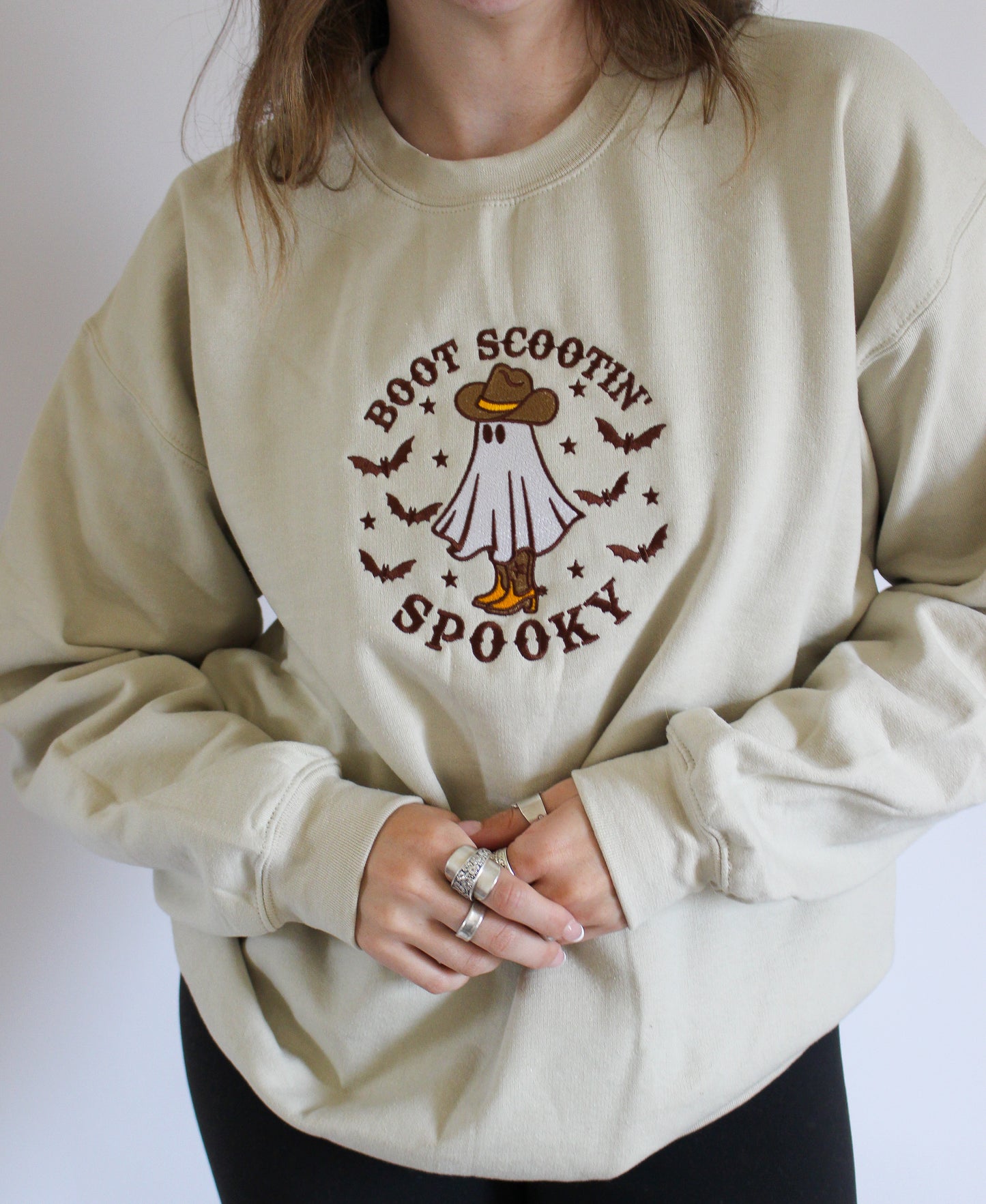 Boot Scootin’ Spooky Embroidered Crewneck