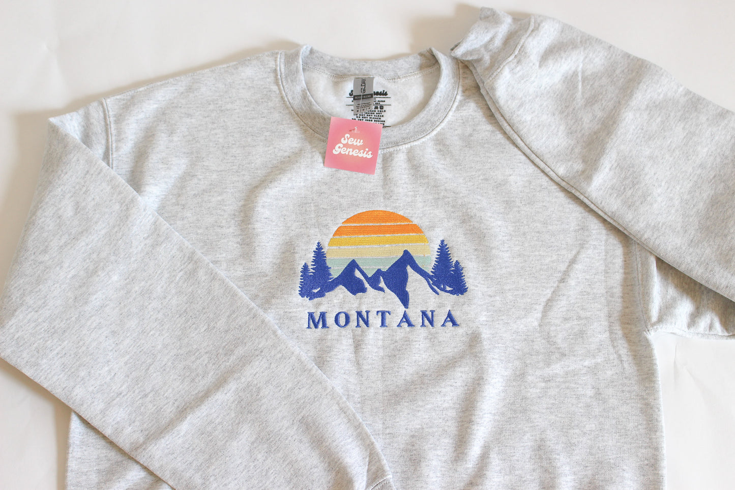 "Montana Sunset" Embroidered Crewneck