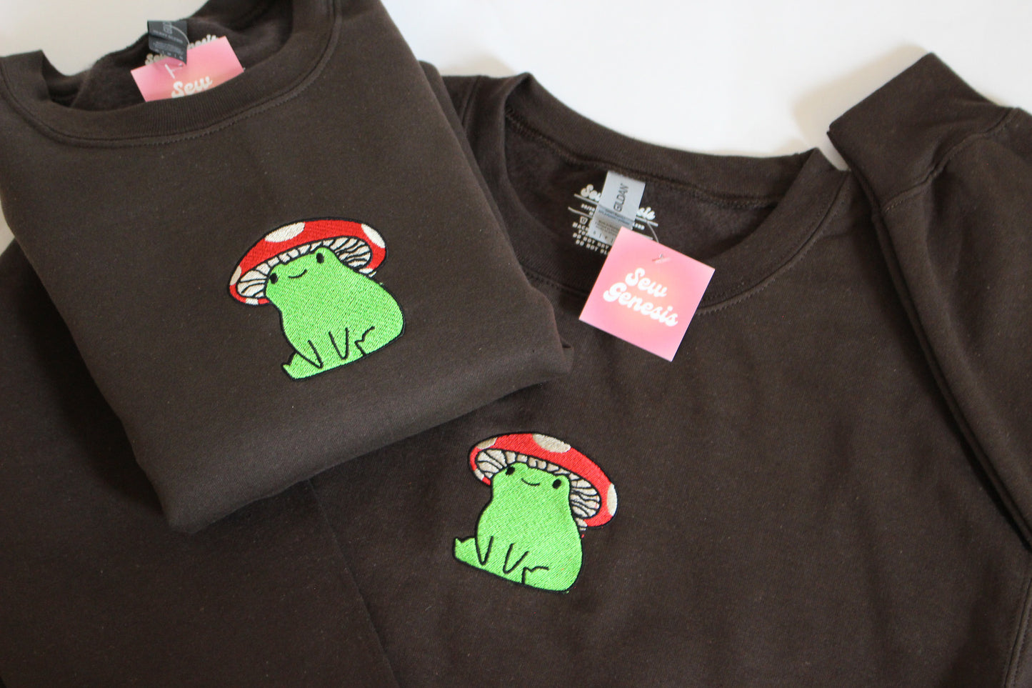 Mushroom Frog Embroidered Crewneck