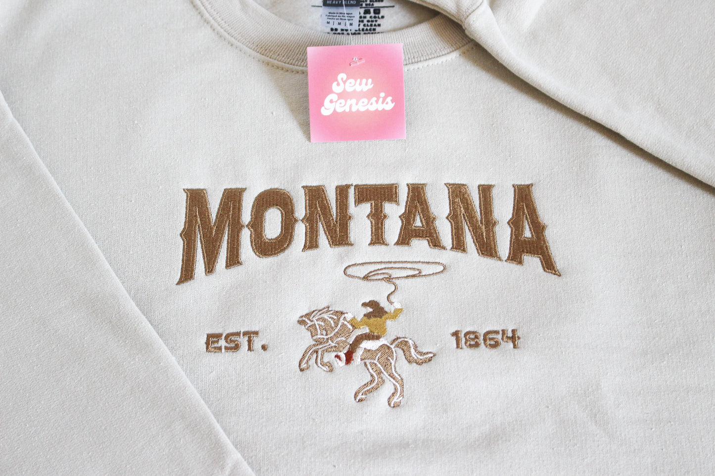Montana Cowboy Embroidered Crewneck
