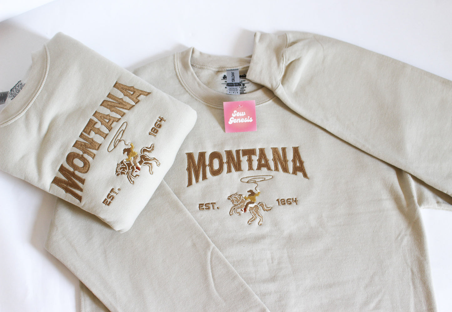 Montana Cowboy Embroidered Crewneck