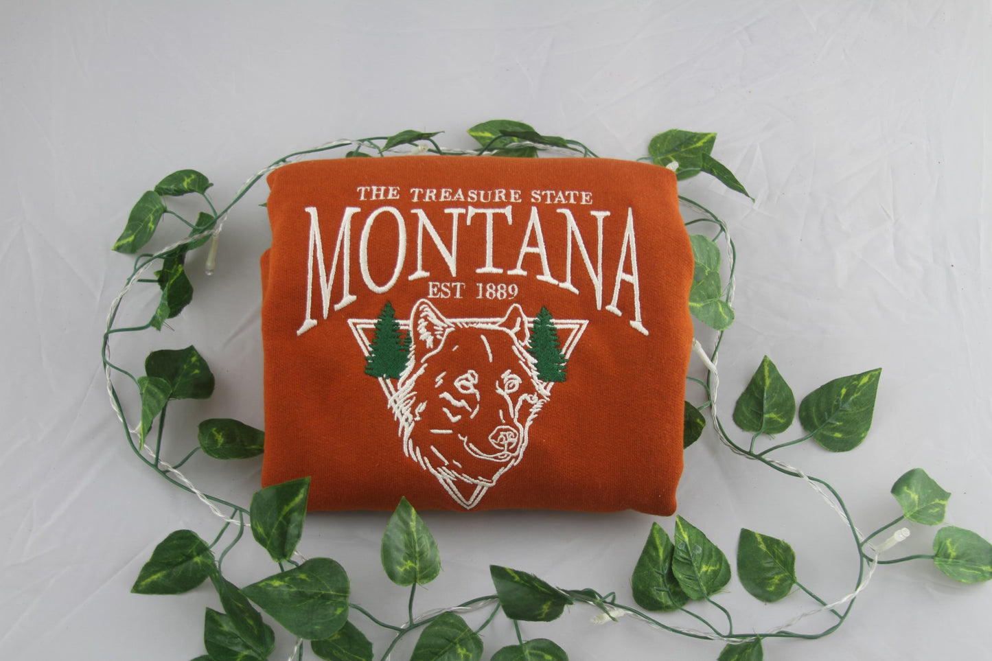 Montana Burnt Orange Embroidered Crewneck