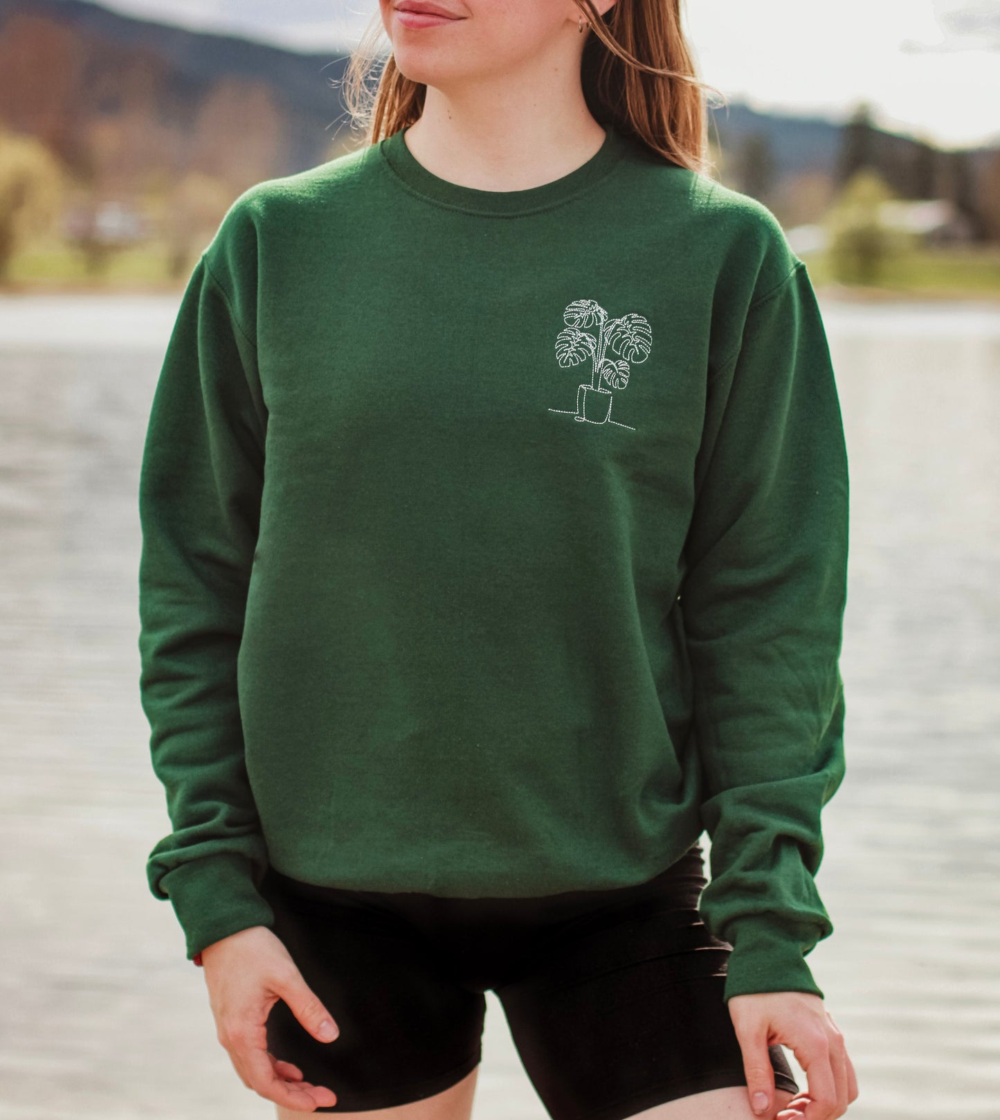 "Minimalistic Plant" Embroidered Crewneck