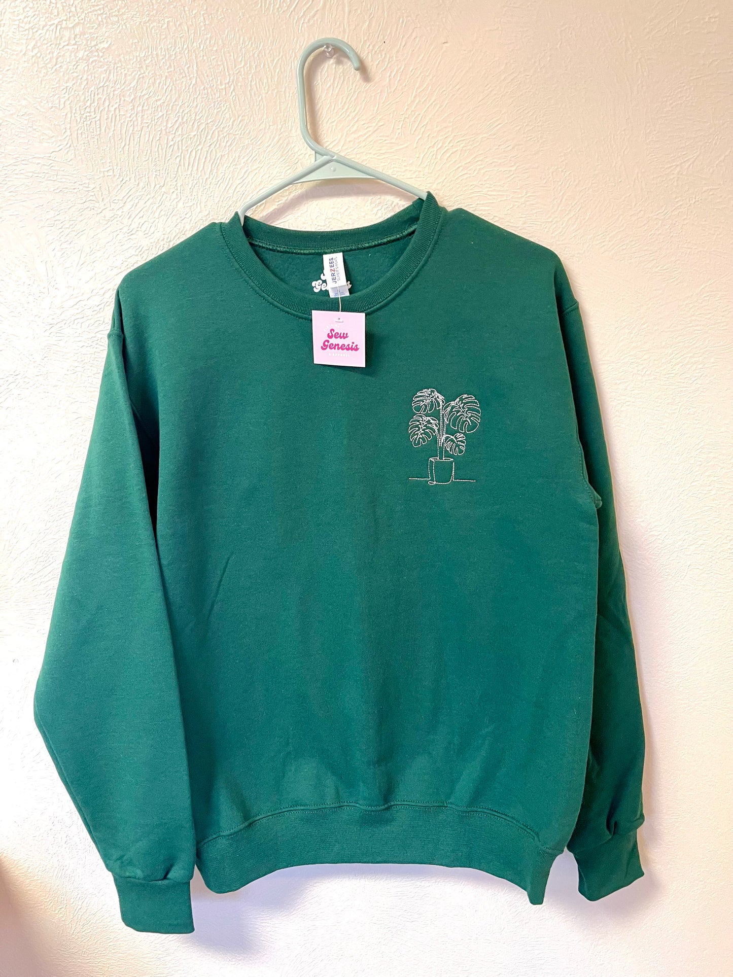 "Minimalistic Plant" Embroidered Crewneck