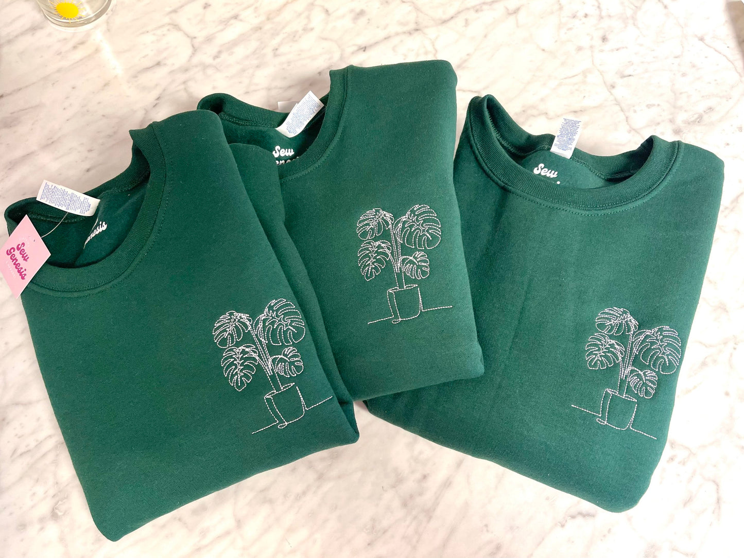 "Minimalistic Plant" Embroidered Crewneck