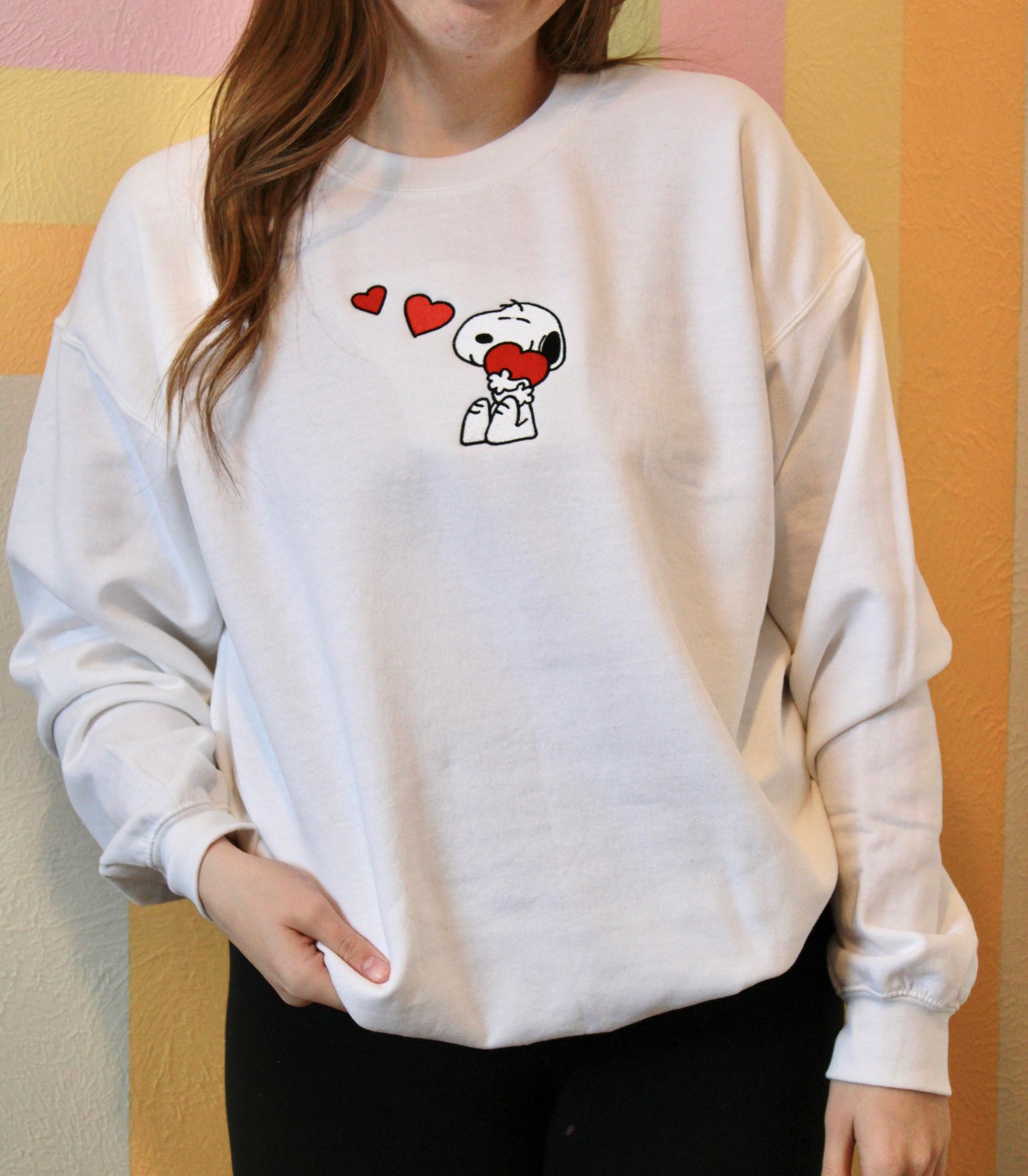 "Snoopy Hearts" Embroidered Crewneck