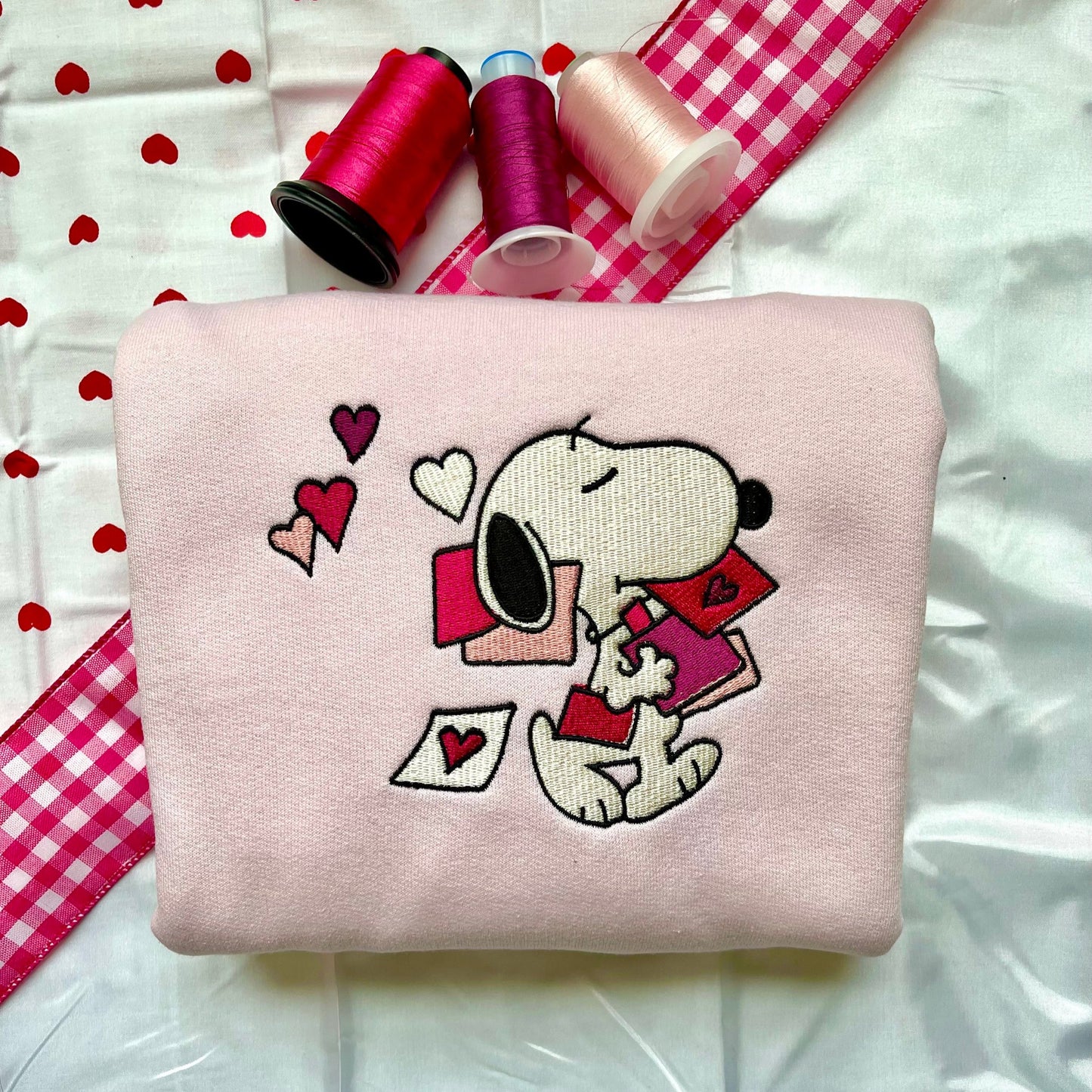 Snoopy Valentine Embroidered Crewneck