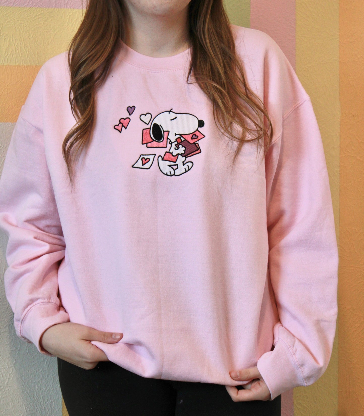 Snoopy Valentine Embroidered Crewneck