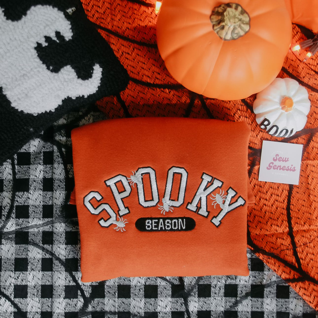 Spooky Season "Jersey Style" Embroidered Crewneck