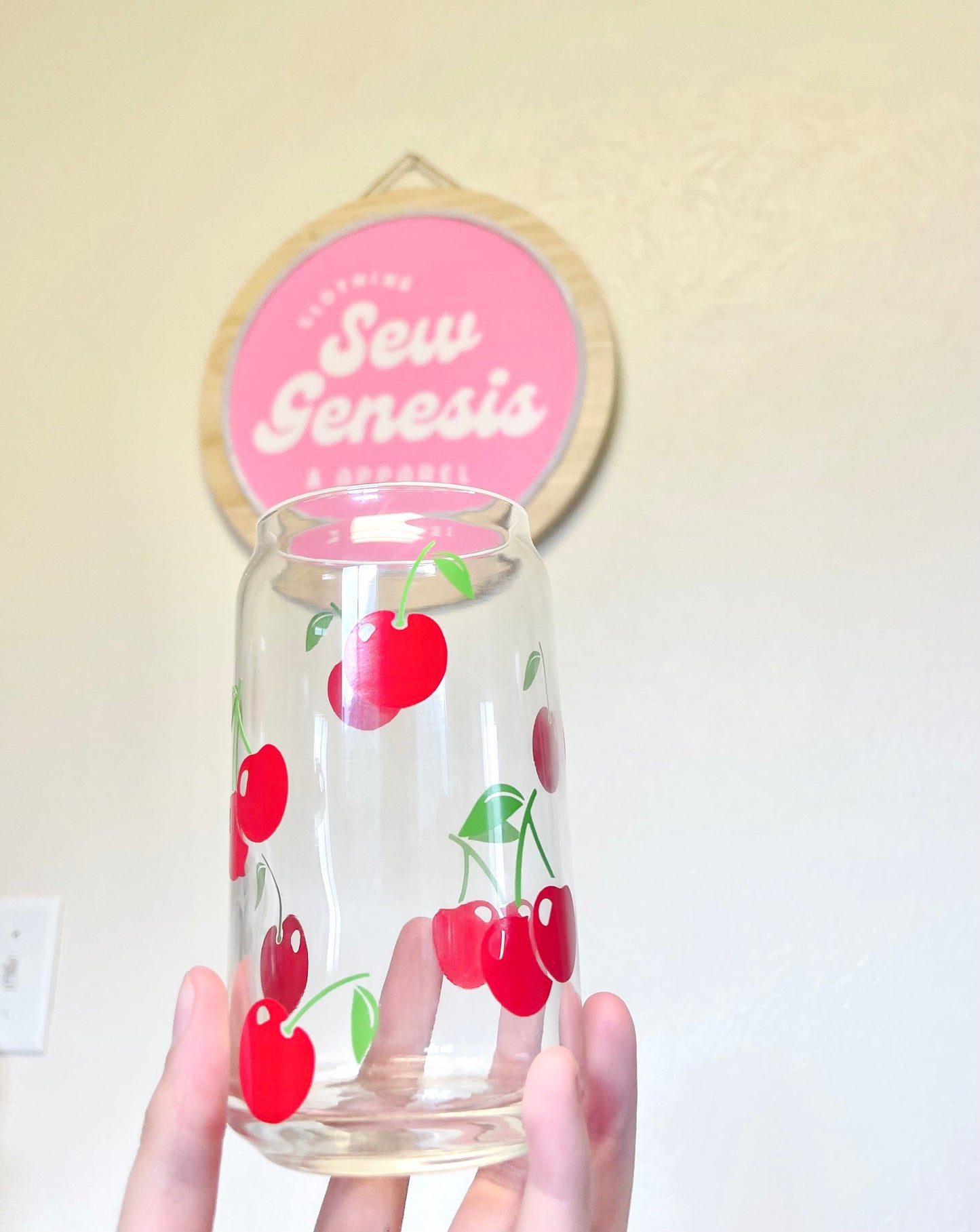 Cherry Glass Cup