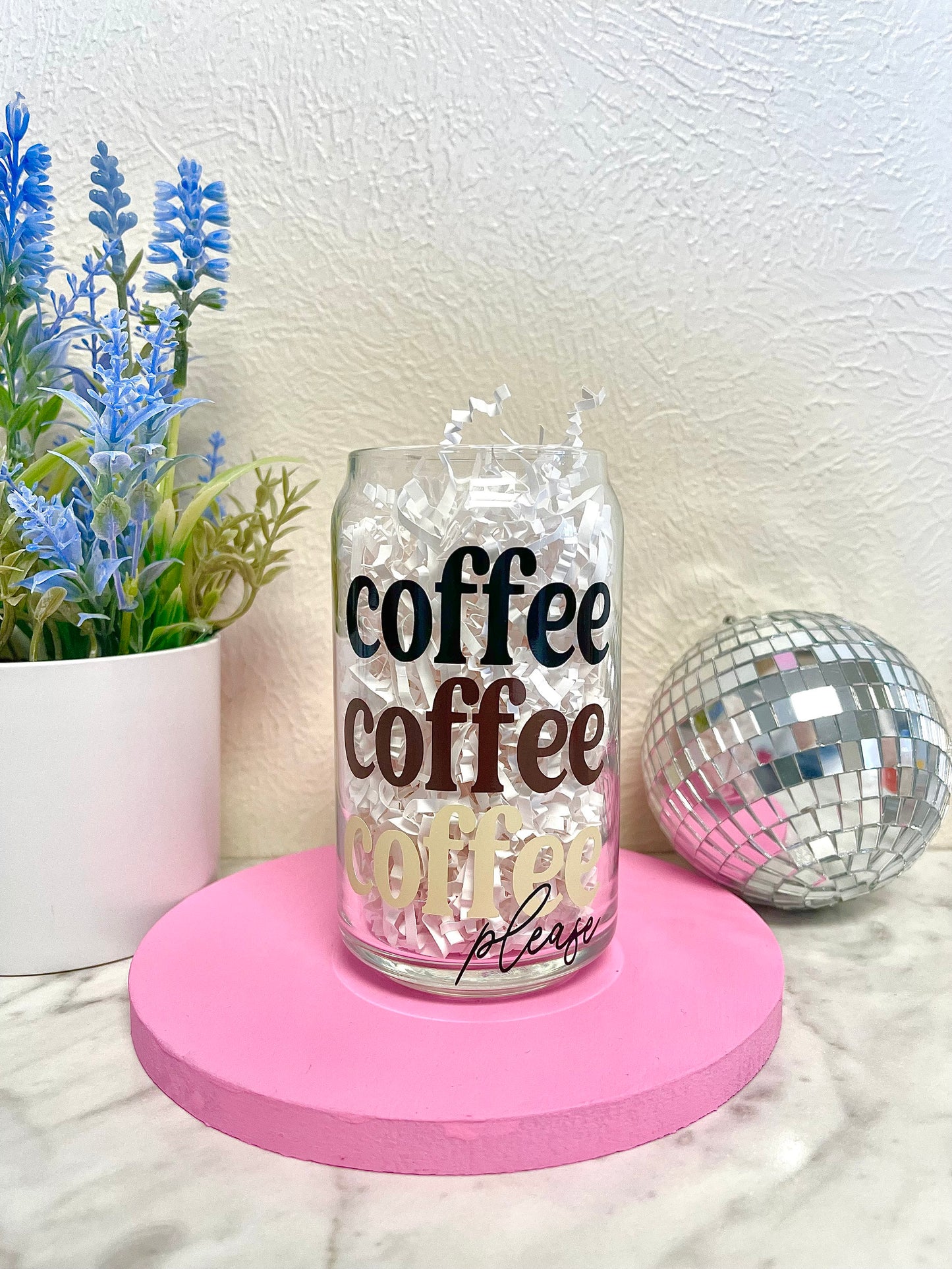 Coffee Please Glass Cup