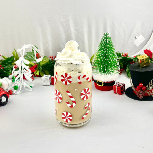 "Candy Cane" Glass Cup
