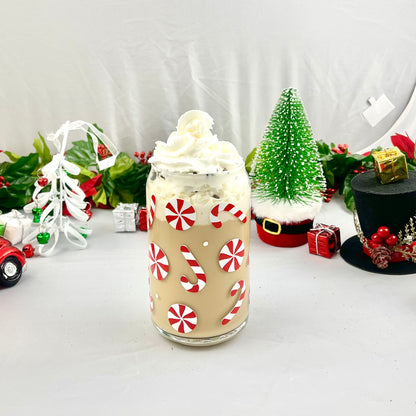 "Candy Cane" Glass Cup
