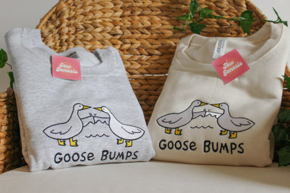 "Goose Bumps" Embroidered Crew