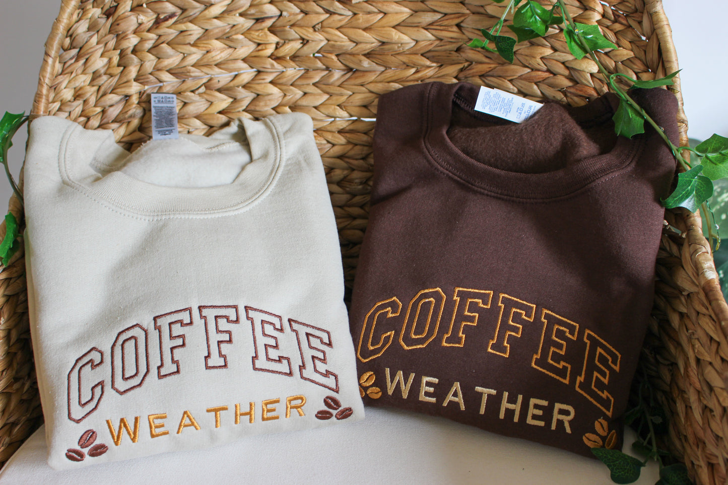 Coffee Weather Embroidered Crewneck