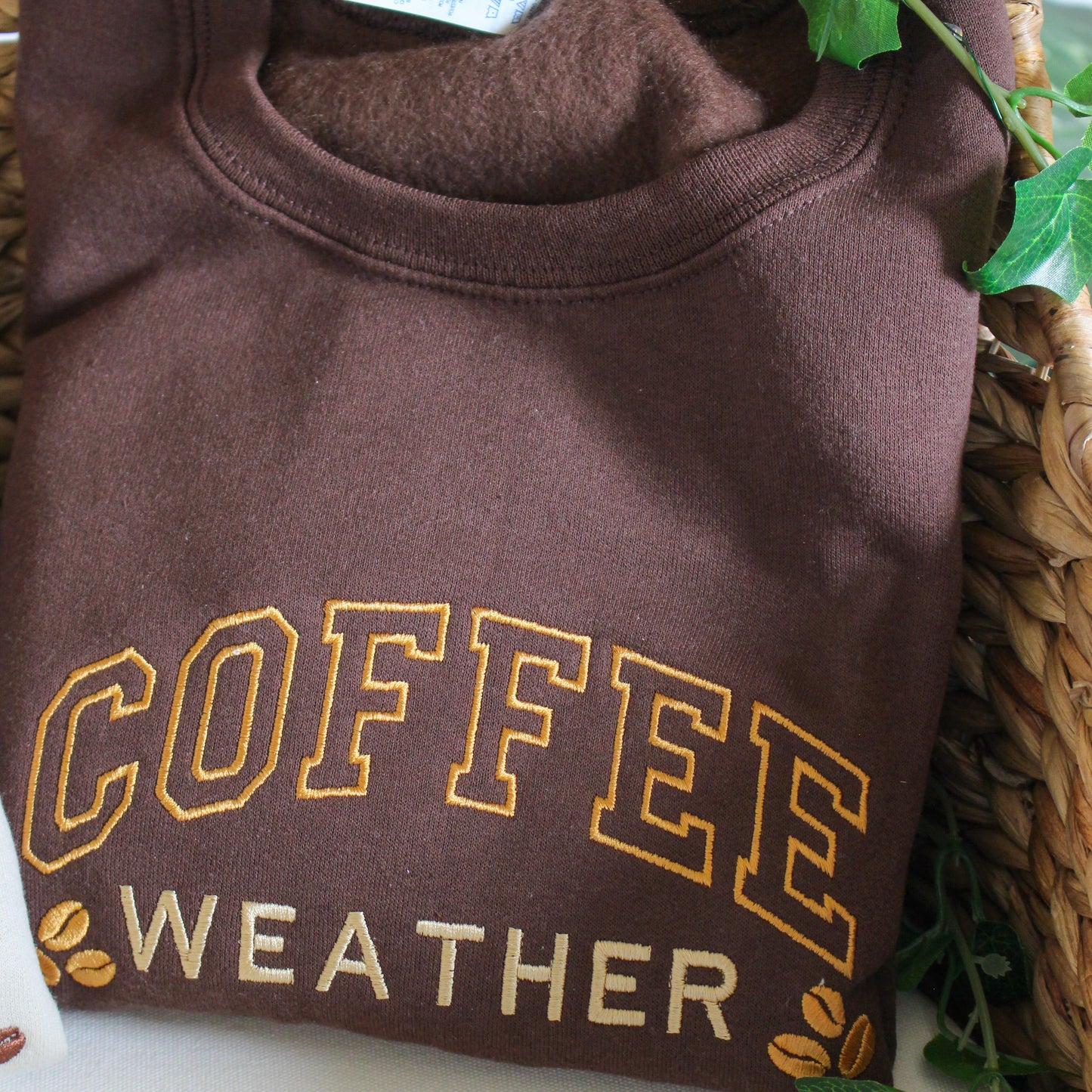 Coffee Weather Embroidered Crewneck