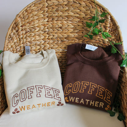 Coffee Weather Embroidered Crewneck