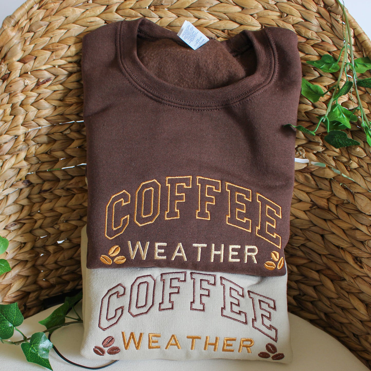 Coffee Weather Embroidered Crewneck