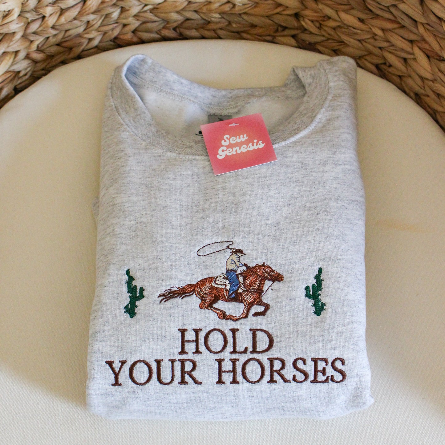 Hold Your Horses Embroidered Crewneck