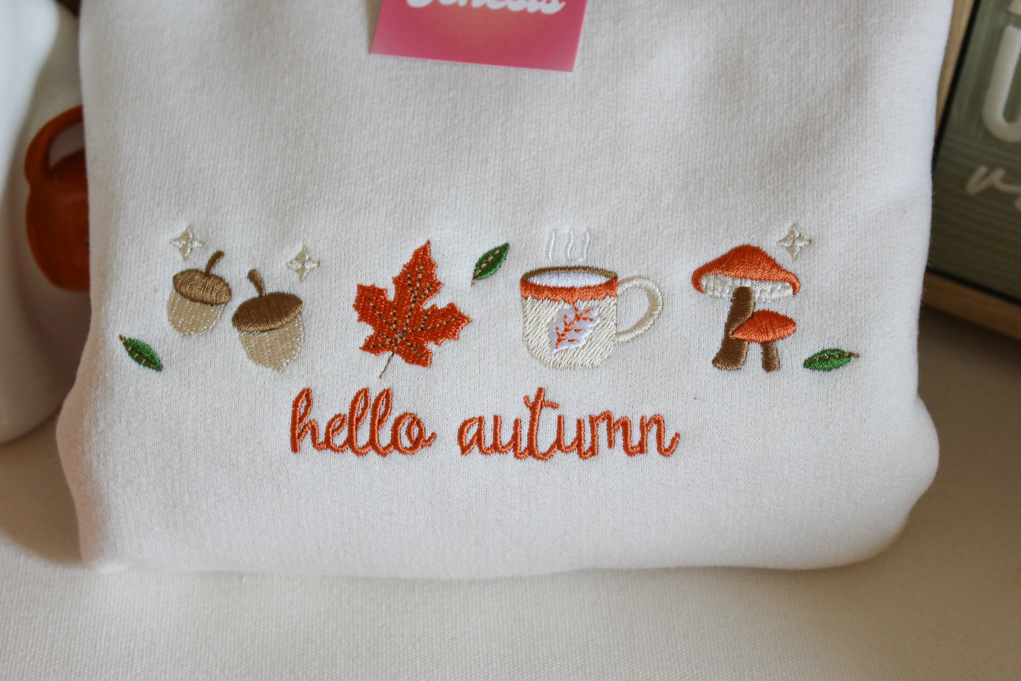 Hello Autum Embroidered Crewneck