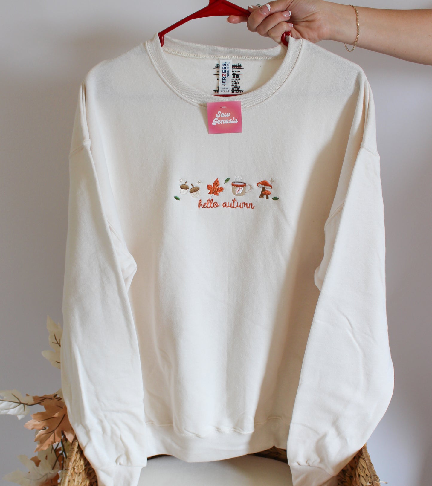 Hello Autum Embroidered Crewneck