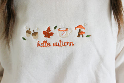 Hello Autum Embroidered Crewneck