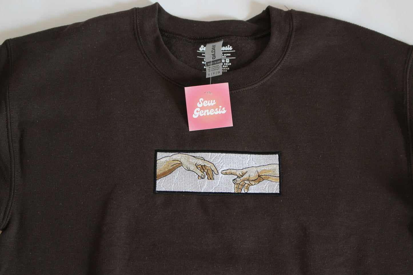 "The Creation of Adam" Embroidered Crewneck