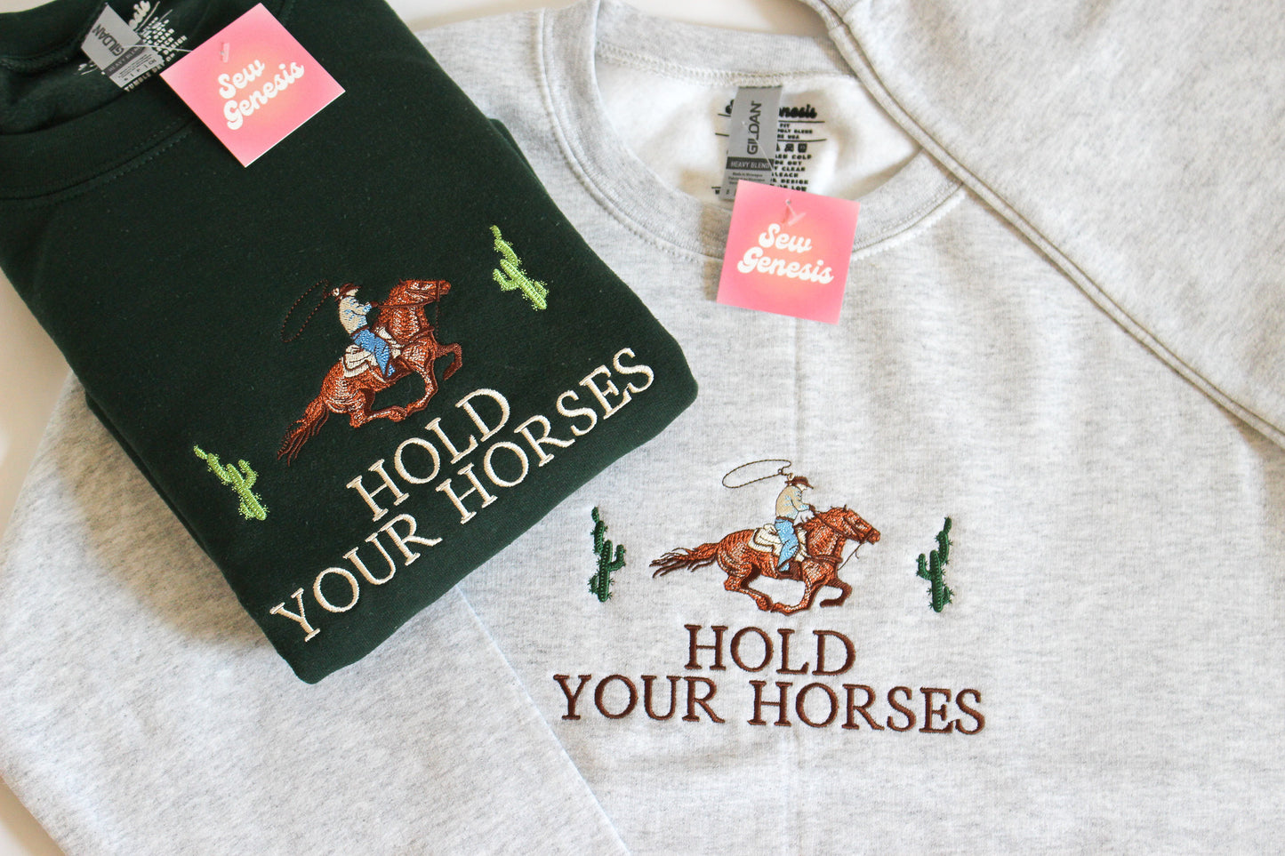 Hold Your Horses Embroidered Crewneck