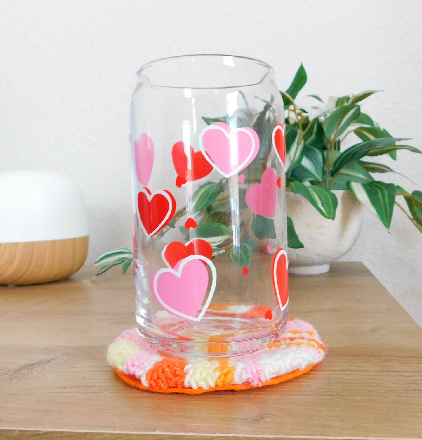 Valentines Day Glass Cup