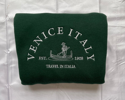 "Venice, Italy" Embroidered Crewneck